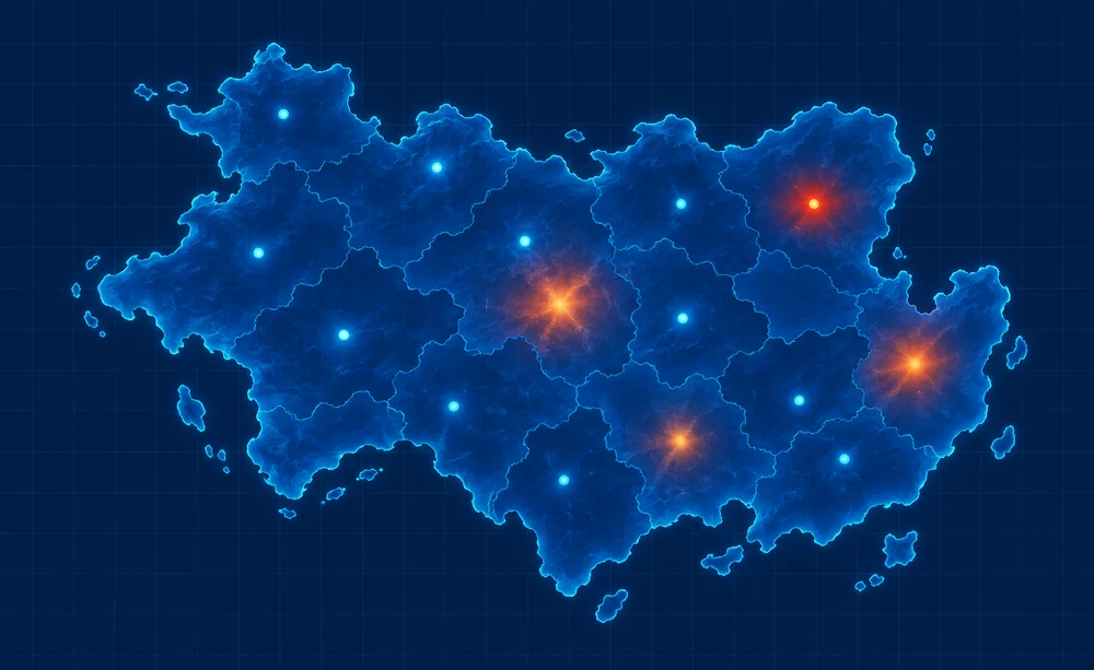 区域热度示意,不对应真实地理监测数据