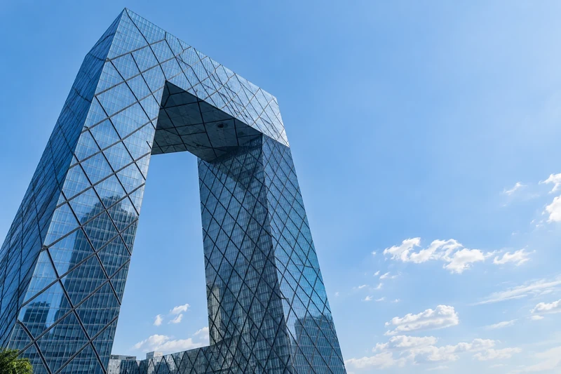 现代城市建筑仰视场景